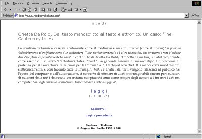 Uno degli interessanti contributi del nostro e.journal.